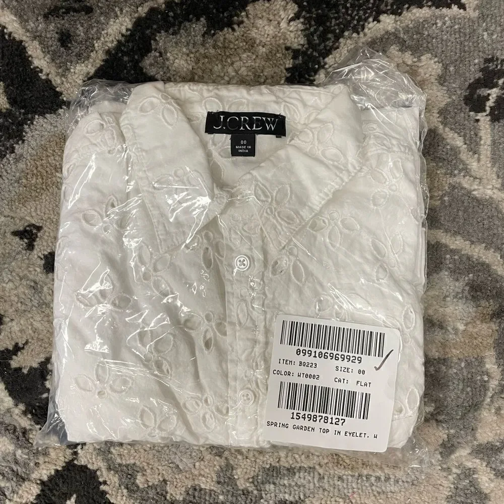 J. Crew Spring garden top in eyelet*